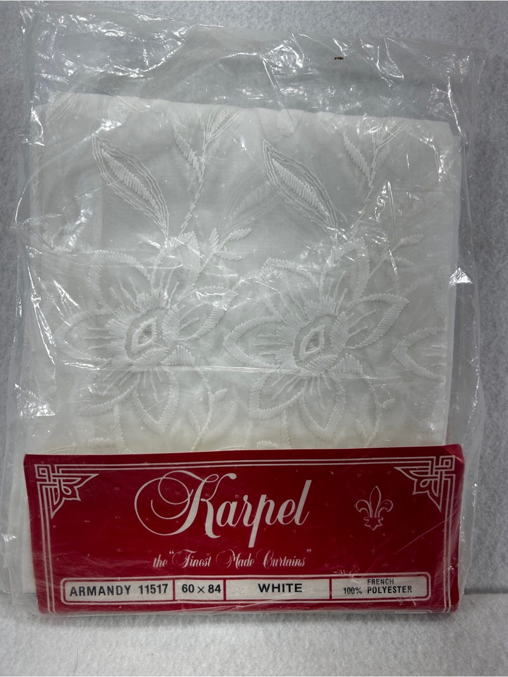 Karpel White Embroidered Curtain Panel - Floral Design
